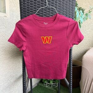 Cropped burgundy tee, Washington Commanders crop top